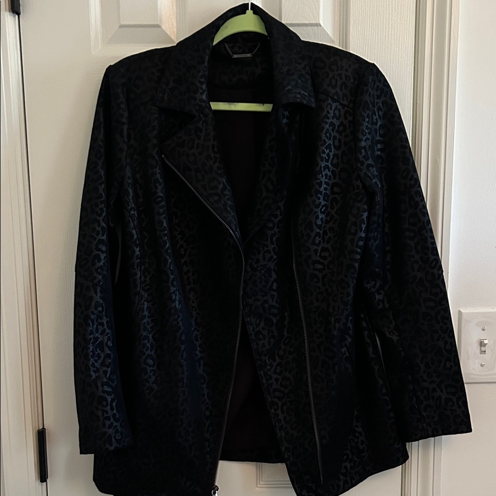 Chico's Black Animal Print Blazer